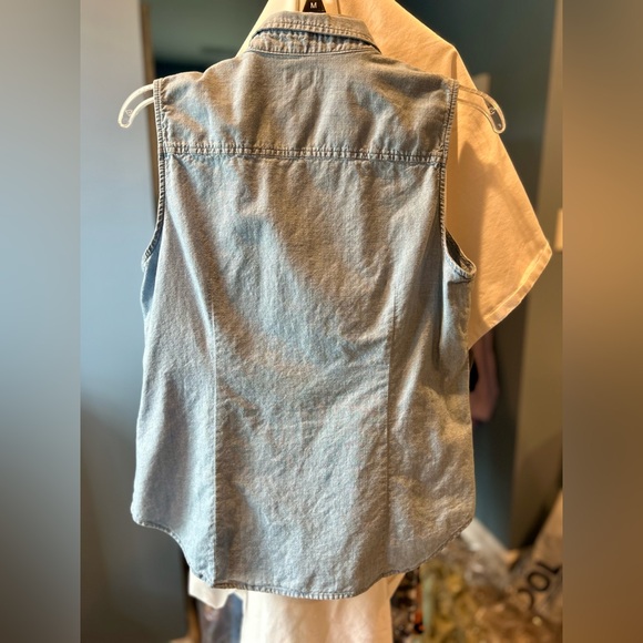 J. Crew Light Blue Chambray Top - Picture 3 of 3